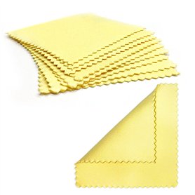 QEEQPF Lot de 15 Chiffons de Nettoyage pour Bijoux Chiffon de Polissage Jaune Antirouille et Anti-oxydation Chiffons de Nettoyag