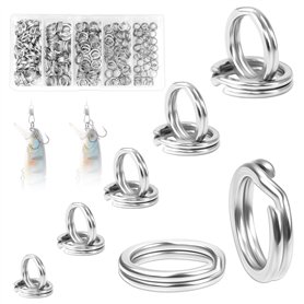 250 Pièces Kit de Anneaux Brisés Anneaux Fendus Anneau de Connexion de Leurre Aplatissant Connecteur des Leurres Pêche pour Pêch
