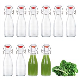 Lot de 10 Bouteille en Verre avec Bouchon Mécanique 150ml