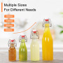Lot de 10 Bouteille en Verre avec Bouchon Mécanique 150ml, Bouteille Vide Verre pour Liqueurs, Huile, Vinaigrette, Bière, Jus