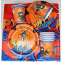 Lot de 61 vaisselle de fête à thème anime pour garçon, avec assiettes en carton, gobelets en carton, serviettes en papier et nap