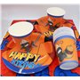 Lot de 61 vaisselle de fête à thème anime pour garçon, avec assiettes en carton, gobelets en carton, serviettes en papier et nap