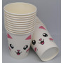 Lot de 60 ustensiles de fête d'anniversaire motif chat mignon, comprend des assiettes en carton pour chat, des gobelets en carto