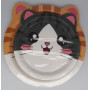 Lot de 60 ustensiles de fête d'anniversaire motif chat mignon, comprend des assiettes en carton pour chat, des gobelets en carto
