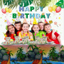 Shamoparty Lot de 60 ustensiles de table dinosaures - Décoration pour 20 invités - Motif : forêt tropicale - Joli thème original