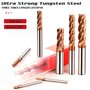 Lot de 5 fraises à tige 4 rainures, fraisage CNC en acier rapide de 8 mm, tige droite, kit d'outils pour bois, aluminium, acier,