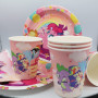 Doyomtoy Little Pony Décorations Licorne Set de Décoration pour Fêtes de Poney 61PCS Little Pony Lot de Fournitures de Fête d'an