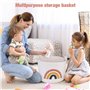 mizikuu Panier Rangement Tissé, Organisateur en Corde Coton DéCoratifs Bébé Salle de Bain pour Table à langer bébé, salle de bai