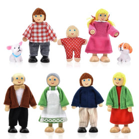 Riisoyu Famille de Poupée en Bois
