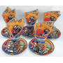 61 Pcs Vaisselle de Fête Anniversaire Motocross, SANYUANHE Vaisselle de Voiture de Course,Assiettes Nappe Gobelet Serviette etc 