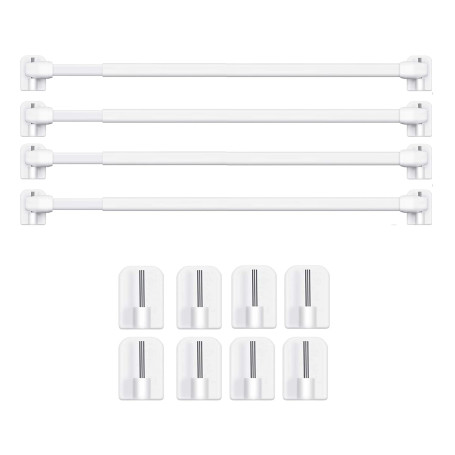 BANJILI Lot de 4 tringles à rideaux extensibles pour fenêtre
