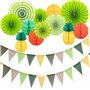 Mausouca Guirlande de 60 fanions en Tissu Multicolore Imitation Bannière en Toile de Jute pour intérieur et extérieur Décoration