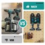 Support Mural Makita pour Batteries et Chargeurs - Stable pour 3 Batteries et Porte-Chargeur - Pour Perceuse-Visseuse Sans Fil -