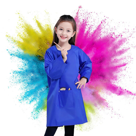 Homefantasy Tablier Peinture Enfant Enfants Art Smock Blouse Peinture Enfant Tabliers Imperméable l'eau Enfant Tablier Peinture
