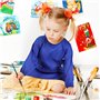 Homefantasy Tablier Peinture Enfant Enfants Art Smock Blouse Peinture Enfant Tabliers Imperméable l'eau Enfant Tablier Peinture 