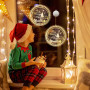 mizikuu Lumière de Fenêtre Décorative Noël, Rideau Lumineux LED Guirlande Lumineuse Fenêtre Blanc Chaud Lumières de Ventouse Sus