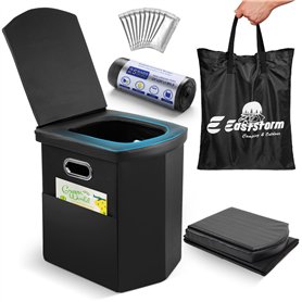 E EASTSTORM Toilette Portable Camping Car, Pot de Chambre Adulte, WC Portable, Toilette Seche Pliable avec Couvercle pour Campin E EASTSTORM Toilette Portable Camping Car