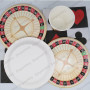 Doyomtoy Casino plate,Vaisselle de casino 62pcs Poker Carte Vaisselle Accessoires pour fêtes de casino Fête d'anniversaire pour 