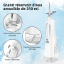Jet Dentaire Hydropulseur Portable, Jet Dentaire Sans Fil Rechargeable avec 4 Modes Capacité de 310 ml IPX7 Étanche 60 Jours d'A
