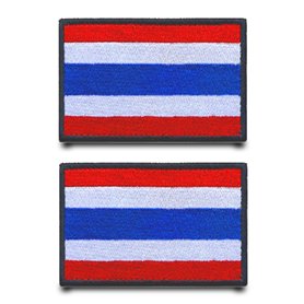 2 Pcs Drapeau Thaïlande Patch Badge Drôle Tactique Broderie Attaches Crochet Et Boucle Applique Patch Militaire Pour Vêtements
