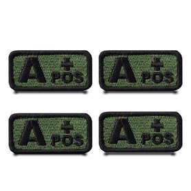 4 Pcs Drapeau Type A+ Pos Patch Médical Badge Drôle Tactique Broderie Attaches Crochet Et Boucle Applique Patch Militaire Pour V