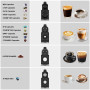 KOTLIE Machine à café multifonction à capsules ST-550, compatible avec différentes capsules et café moulu, sélection du volume d
