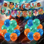Dragon Anniversaire Décoration,Doyomtoy 32 pièces Dragon Ballon Décoration de gâteau Joyeux anniversaire Bannière Dragon Anniver