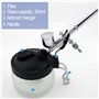 BLUESEABUY Nettoyage à Aérographe Kit Nettoyage Aérographe Outils Comprenant 1 Pot de Nettoyage pour Aérographe 5 Brosses en Nyl