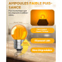 CucuGo Ampoule LED E27 Blanc Chaud,G40 Ampoule E27 2W 2000K Vintage Couleur Decorative,Ampoule Gros Culot à Vis Filament Basse C