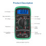 DIFCUL Multimètre Numérique,Multimètre de Gamme Automatique Détecteur de tension Portable Testeur avec Rétroéclairage Testeur El