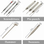Lot de 147 outils de réparation de montre - Ensemble d'outils de barre à ressort - Outil de connexion de montre - Ouvre-dos - Ki