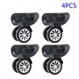 KODAA Roues pivotantes universelles pour valise, Noir (Lot de 4, Caoutchouc, Rotation à 360°, Facile à installer)