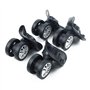 KODAA Roues pivotantes universelles pour valise, Noir (Lot de 4, Caoutchouc, Rotation à 360°, Facile à installer)