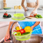 Sosayet 2 en 1 Cloche Micro Onde - 2 Pièces Passoire Pliable Plastique de Cuisine avec Crochets - Couvercle Micro Ondes avec Tro