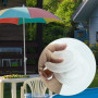 Lot de 3 anneaux pour parasol de table avec capuchon - Anneau pour parasol - Anneau de trou en plastique - Diamètre intérieur : 