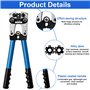 Druuzyl Pince à Sertir Professionnelle pour Cosses 10-1/0 AWG (6-50mm²) - Avec 60 Bornes à Anneau en Cuivre + 60 Gainettes Therm