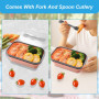 2 Pièces Boîte à Lunch Pliante 900ml Rétractable Déjeuner Bento Box Stockage avec Couvercle Empilable Boîte Bento Anti-Fuite, No