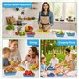 2 Pièces Boîte à Lunch Pliante 900ml Rétractable Déjeuner Bento Box Stockage avec Couvercle Empilable Boîte Bento Anti-Fuite, No