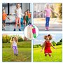Zyluniy 2pcs corde à sauter enfant, 250cm corde à sauter arc-en-ciel pour enfants Corde à Sauter Réglable avec Poignées en Bois 