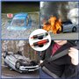 Zyluniy 2 Pièces Marteau de Sécurité pour Voiture, 2 en 1 Coupe Ceinture Brise Vitr avec Socle et Verre de Test, Brise Vitre Cou