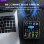 BOMGE Interface audio USB M12, mixeur à 2 canaux, entrée XLR/3,5 mm, alimentation 48 V, carte son pour enregistrement PC, studio