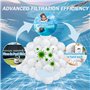 Eozfly Balles Filtrantes Réutilisables Piscine - 700g Équivalent à 25kg de Sable - Filtre Écologique Lavable, Haute Filtration, 