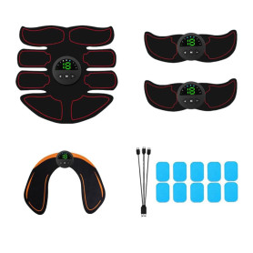 Eozfly Electrostimulateur Musculaire Ceinture Abdominale - 6 Modes 19 Intensités | Appareil EMS pour Abdos