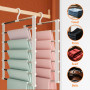7 en 1 Cintre Pantalon, Lot de 2 Cintre Pantalons de Armoire Gain De Place, Cintre Pliant Antidérapant en Acier Inoxydable, Cint