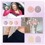 Druuzyl Lot de 76 Perles Rondes en Silicone en Forme de Fleur Perles en Silicone en Forme de Marguerite en Vrac en Fleur Avec Co