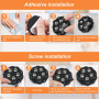 8 Roulettes pour Meubles, Mini Roulettes à Billes Autocollantes Noires pour Meubles, Roulettes Pivotantes 360 degrés, Roulette d
