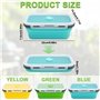 Druuzyl 3 Boîtes Bento Pliables en Silicone (1200ml) - Lunch Box Rétractable avec Couvercle - Empilable & Gain de Place - Pour R