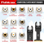 Pohicoo Lame Scie Oscillante de 116 Pièces, Universelle Outil Multifonction Saw Blades Accessoires Kit, Lame Outil Multifonction