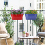KAHEIGN 4 Pièces Métal Pots de Fleurs Suspendus, 27,5CM Grands Pots deFleurs Seau à Fleurs Suspendu avec Crochet Amovible pour B