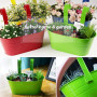KAHEIGN 4 Pièces Métal Pots de Fleurs Suspendus, 27,5CM Grands Pots deFleurs Seau à Fleurs Suspendu avec Crochet Amovible pour B
